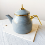 PAVA ENLOZADA TRAMADA GRIS CON MANIJA DORADA BRILLANTE 2400M