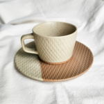 TAZA Y PLATO OCRE VISON PANAL 200ML