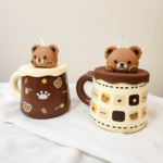 TAZA OSO TAPA SILICONA Y BOMBILLA VIDRIO