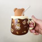 TAZA OSO TAPA SILICONA Y BOMBILLA VIDRIO - Imagen 3