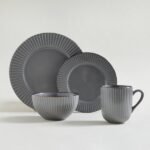 PLATOS ABU DHABI GRIS BORDE DORADO - Imagen 7