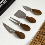 SET X 4 CUCHILLOS PARA QUESO MANGO DE MADERA ACACIA - Imagen 4