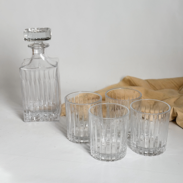 SET X 4 VASOS DE WHISKY + BOTELLON FLAMES 750ML
