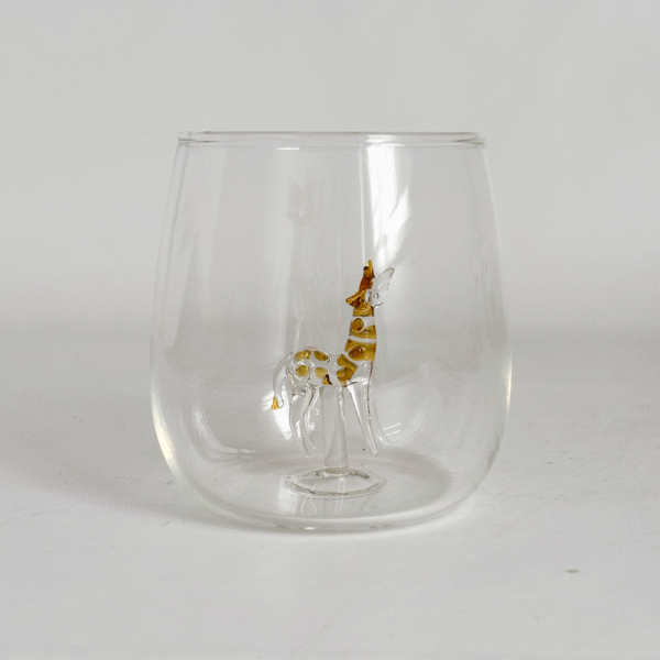 VASO DE VIDRIO SAKURA CRYSTAL SAFARI JIRAFA