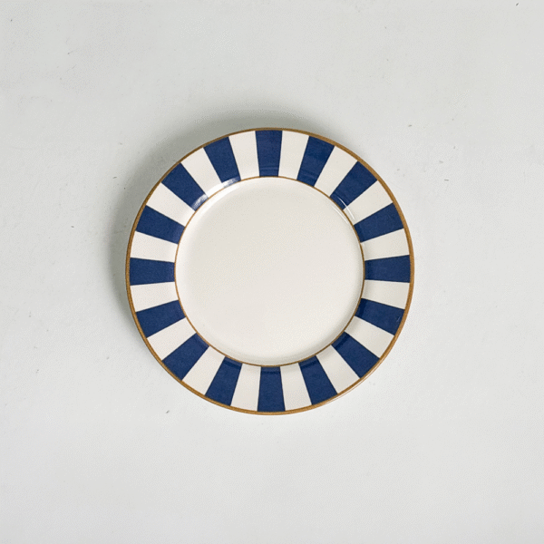 PLATO POSTRE STRIPE AZUL