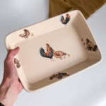 FUENTE RECTANGULAR DE CERÁMICA GALLINAS - Imagen 3