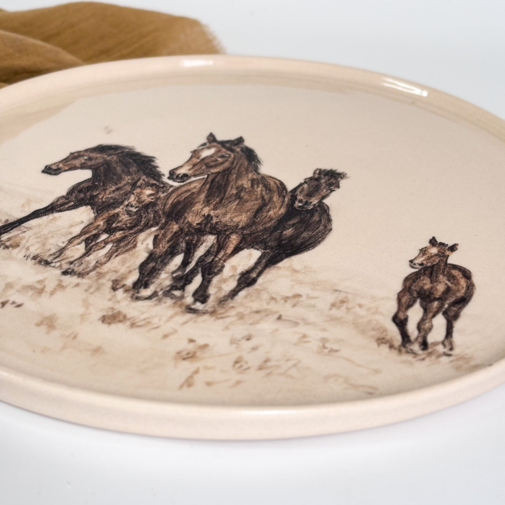 IMG_3689_jpg BANDEJA CIRCULAR DE CERÁMICA CABALLO - Imagen 3