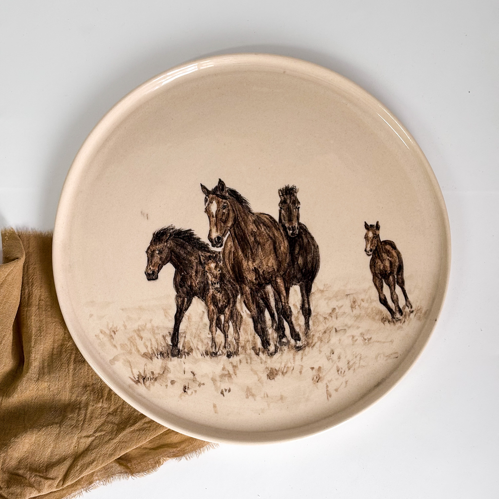 IMG_3691_jpg BANDEJA CIRCULAR DE CERÁMICA CABALLO - Imagen 1