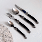 SET X24 CUBIERTOS PRAGA NEGRO