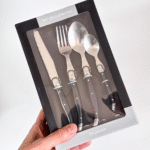 SET X24 CUBIERTOS PRAGA NEGRO - Imagen 4