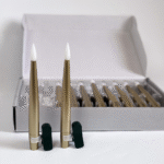 SET X10 VELAS DORADAS CON LUZ