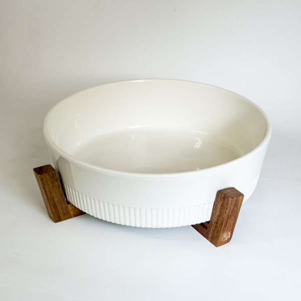 FUENTE REDONDA PARA HORNO CON BASE APOYO MADERA