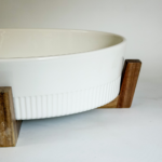 FUENTE OVALADA PARA HORNO CON BASE APOYO MADERA - Imagen 5