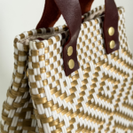 CARTERA MINIBAG MEXICO ROMBOS DORADOS Y BLANCO - Imagen 5