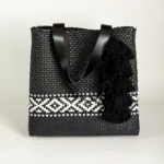 BOLSO HANDBAG MEXICO NEGRO CON GUARDA BLANCA