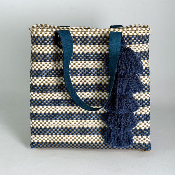 BOLSO HANDBAG MEXICO RAYAS AZUL