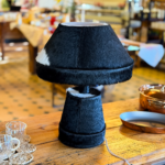 LÁMPARA HONGO DE CUERO CON PIEL DE VACA NEGRA - Imagen 3