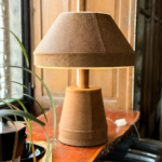 LÁMPARA HONGO DE CUERO MARRÓN