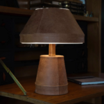 LÁMPARA HONGO DE CUERO MARRÓN - Imagen 4