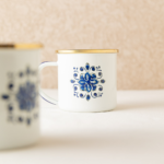 JARRITO MATE CON ASA FLORES AZULES - Imagen 4