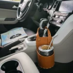 PORTA MATE DE CUERO PARA AUTO - Imagen 3