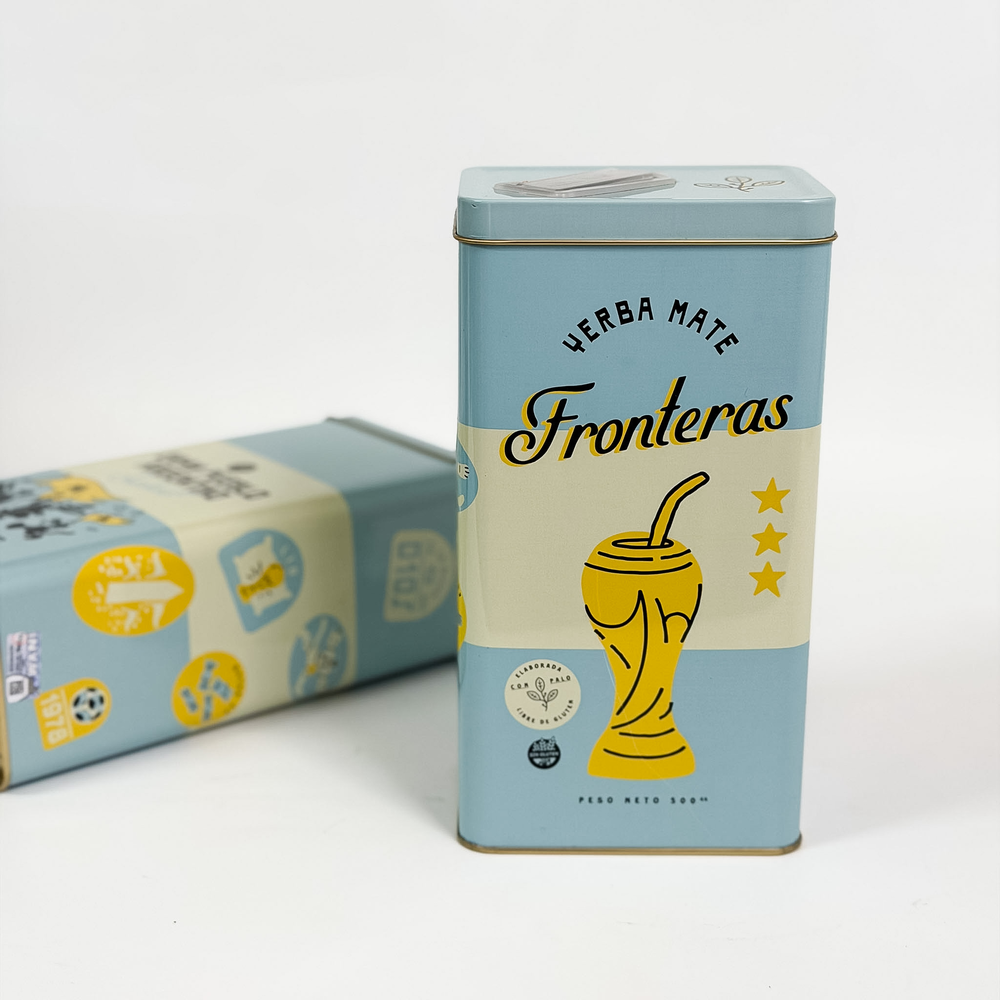 IMG_5554 LATA YERBA FRONTERAS 500GR ORIGINAL MUNDIAL - Imagen 1