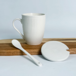 TAZA CON TAPA Y CUCHARA LINES 300ML - Imagen 3