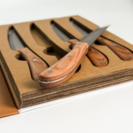 SET X4 CUCHILLOS ACERO Y MADERA  22 CM - Imagen 3